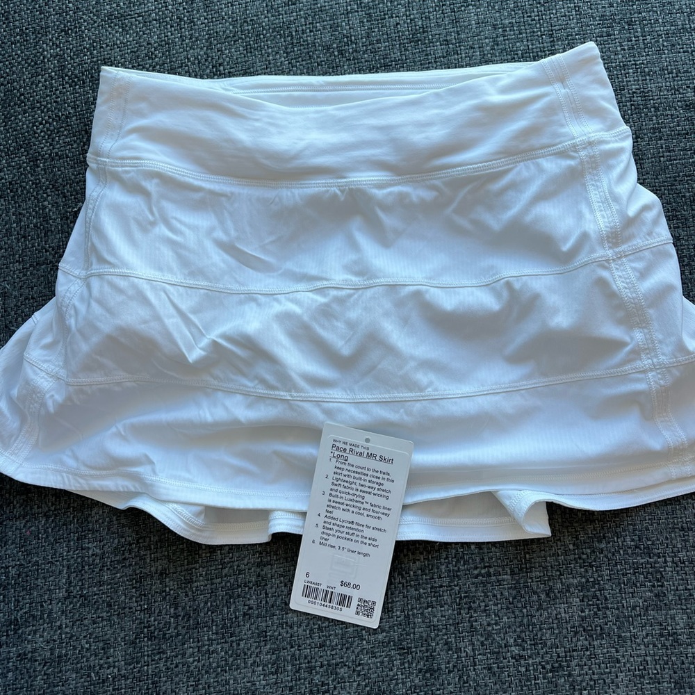 Lululemon Pace Rival Skirt (Tall) *4-way Stretch 15” in White